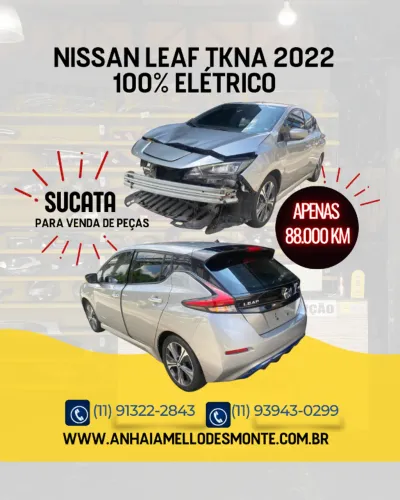 SUCATA PEÇAS NISSAN LEAF TEKNA 2022 100% ELÉTRICO