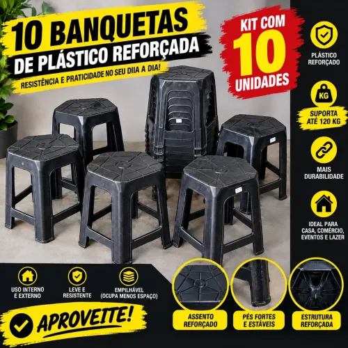 Bancos banqueta de plástico 120kg