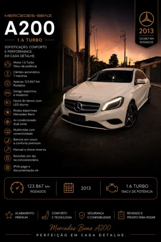 Mercedes-Benz Classe A 200 1.6 TB 16V Urban 156cv Aut. 2013