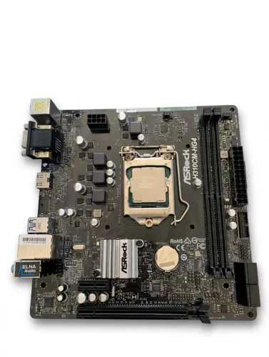 Kit Placa Mãe ASRock H310CM-HG4 + Processador Intel Core i3-8100 - DDR4