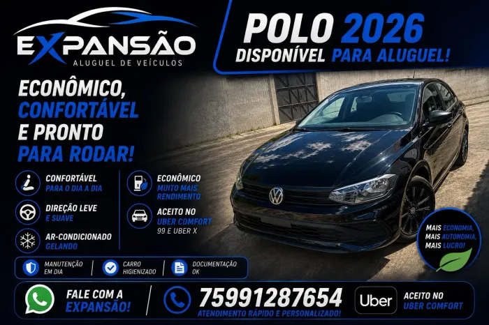 Aluguel polo para Uber 99 e aplicativos alugo