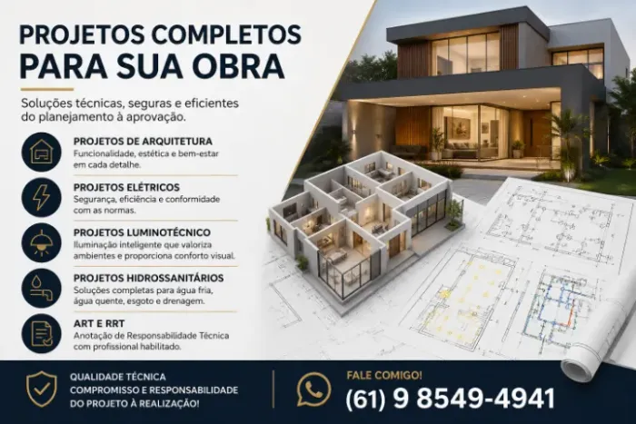 Projetos de Arquitetura | Elétrico, Hidrossanitário, ART e RRT