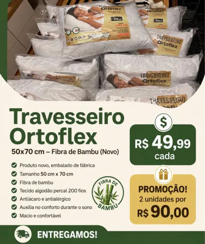 Travesseiro Ortoflex Fibra de Bambu