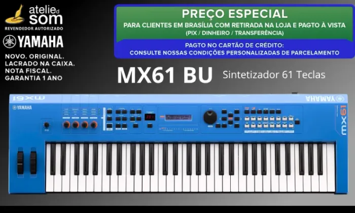 MX61 BU Yamaha Sintetizador 61 teclas Original Novo Garantia 1 ano