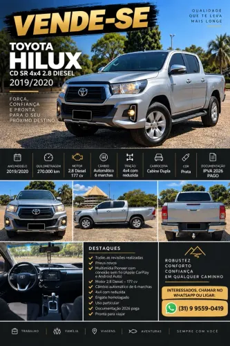 Toyota Hilux CD SR 4X4 2.8 TDI Diesel Aut. 2020