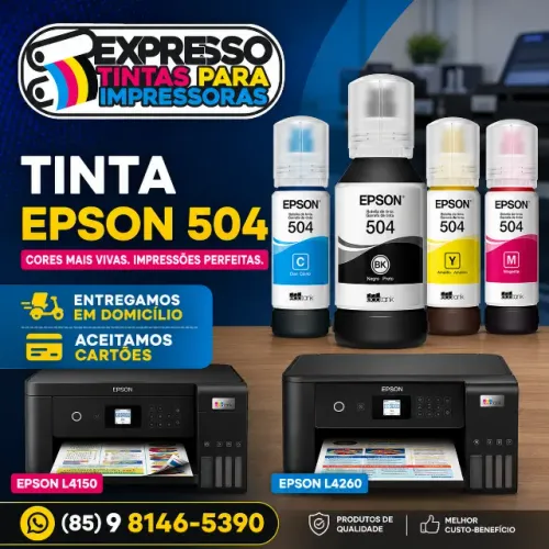 Tinta Epson 504 Pronta Entrega. Fale Conosco. Fazemos Entregas e Aceitamos Cartões.