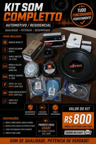 Kit som automotivo ou residencial completo 