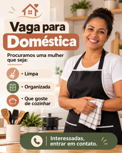 Procuro doméstica para serviços gerais