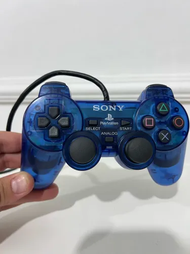 Controle original ps2 dualshock série A ocean blue