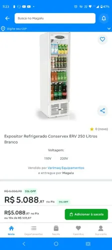 Vende-se geladeira expositora 250 litros , em excelente estado dormi nova