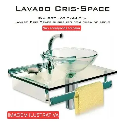Pia Banheiro Lavabo Cris Space 987 com cuba