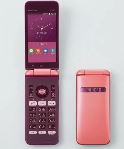 Celular vintage -  KYF37 GRATINA 2 WIFI KEITAI ANDROID FLIP PHONE PINK UNLOCKED NEW KYF31