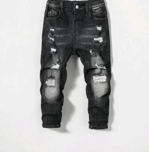 Calça Jeans Infantil Destroyed Shein Kids