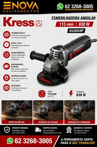 Esmerilhadeira Angular Industrial Kress 830w 220v Kus04p