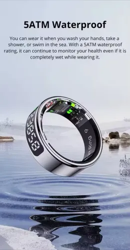 Smart Ring COLMI R12 2025 com Tela Touch, Saúde, Carga Sem Fio e 5ATM à Prova d?Água