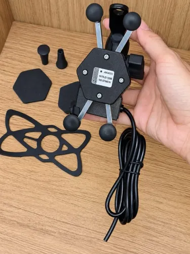 Suporte de Celular para Moto com Carregador USB (Modelo H-206)