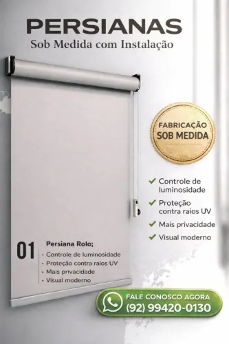 Cortina rolô fabricadas sob medida. Leia com atenção