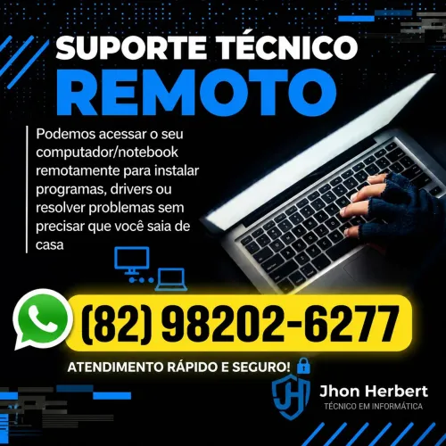Técnico em Informática - Suporte Remoto, Formatação, Upgrade, etc