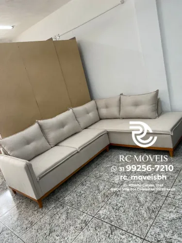 Sofá de Canto 2,60x2,00 Malibu Linho Premium D33 Promoção