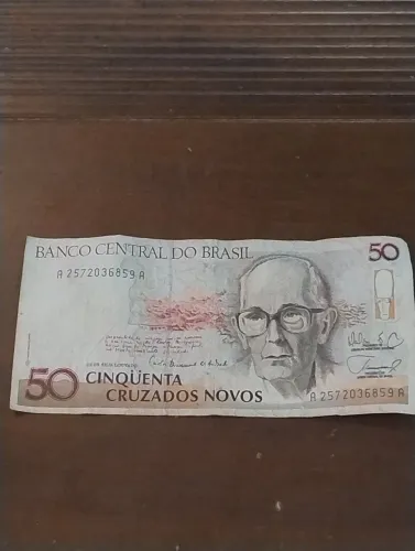 Nota 50 Cruzados Novos Flor de Estampa Impecável