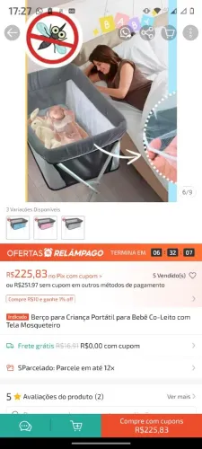 Vendo bercinho portátil