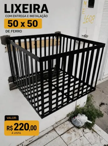 Lixeira quadrada 50 por 50 de parede com entrega e instalação em toda Manaus