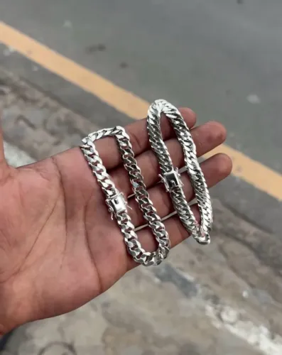 Pulseira de prata 10mm