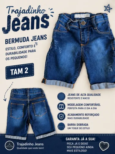 Bermuda jeans infantil