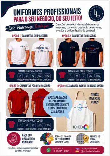 Camiseta e avental personalizado para seu comércio ou evento 