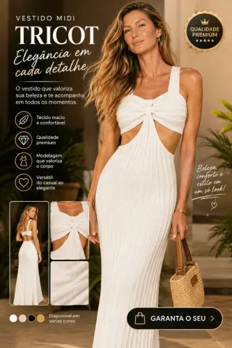 vestido midi de tricô feminino m