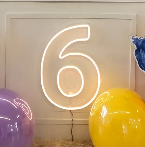 Decoração de Festas- número 6 Led