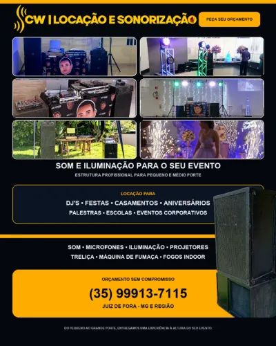 Locação de som e iluminação para eventos em Juiz de Fora