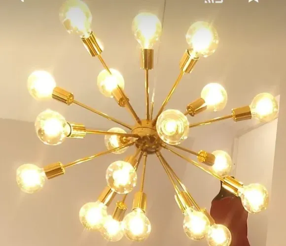Pendente Sputnik Atom (Cor Cobre Brilho com 19 lâmpadas)