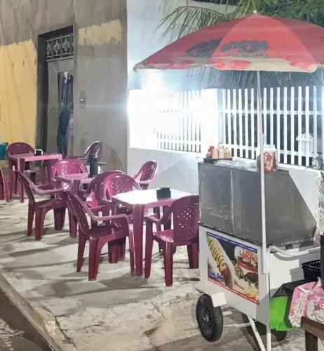 Carrinho de cachorro quente completo com utensílios e extrator de suco industrial!