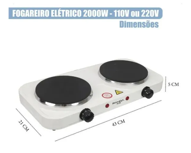 Fogão elétrico 2 bocas