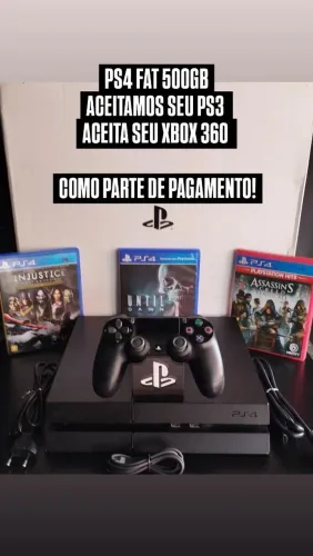 PS4 FAT 500GB(SEMI-NOVO) C/GARANTIA TOTAL DE 3 MESES_SOMOS LOJA FÍSICA EM CAXIAS 