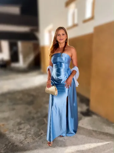 Vestido madrinha de casamento azul serenety
