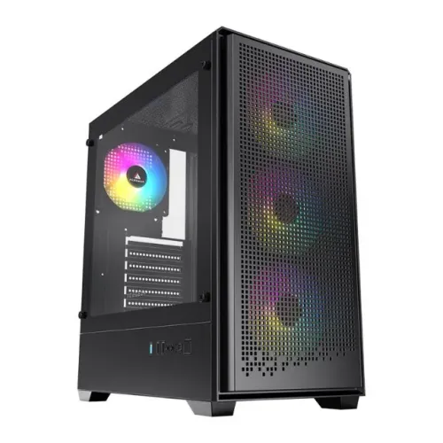 Gabinete Acegeek Qube Mesh,  Mid-Tower, Lateral Vidro, Com 3 Fans ARGB, Novo, Lacrado