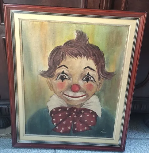Quadro anos 70 palhaço