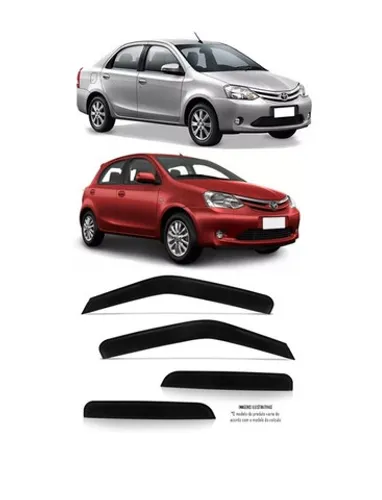 Calha Chuva Defletor Toyota Etios Hatch e Sedan 2012 ate 2020 4 portas dsds