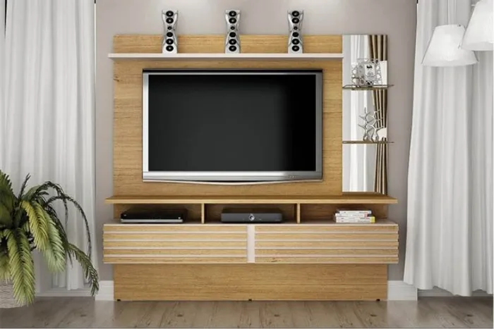Painel Miami TV até 65" Cinamomo/Off Até 12x