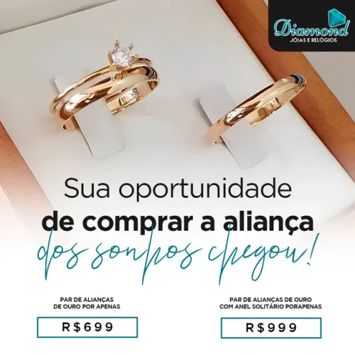 Promoção imperdível de alianças 