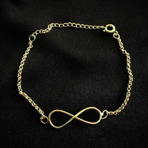 Pulseira elo português c/ infinito | banhada/folhada a Ouro24k