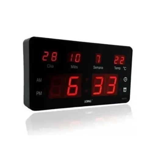 Relógio De Parede Led Digital Temperatura Lelong Le-2115 Loja Coimbra Computadores Entrega