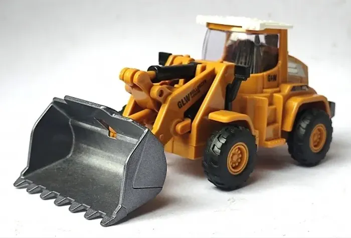 Miniatura Trator Retroescavadeira Hidráulica Articulada 1/32