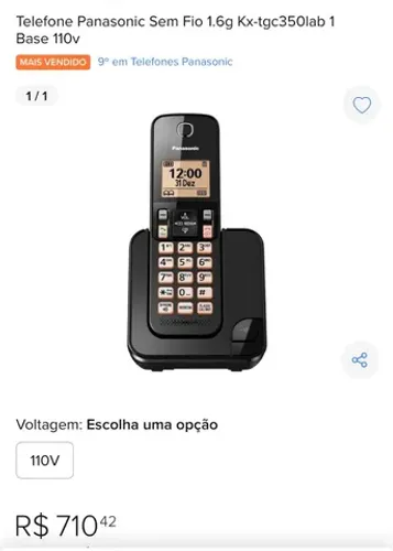 Telefone sem fio Panasonic digital 