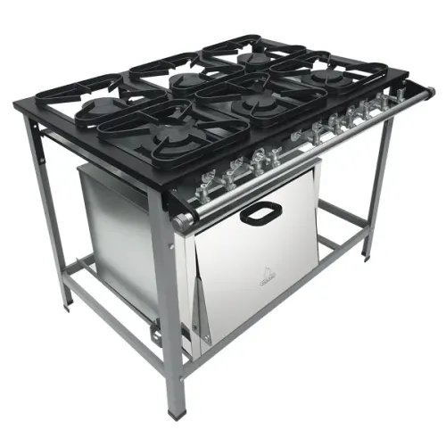Fogão Industrial 6 Bocas 30X30 com Forno Metalmaq - Pagamento na Entrega