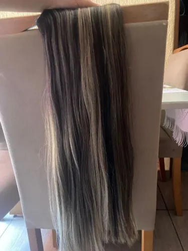 Mega Hair Castanho Claro com Mechas Loiras
