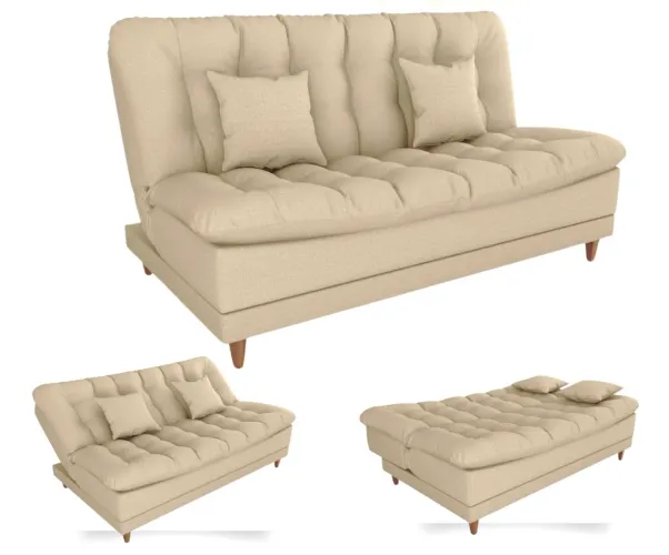 Sofá Cama 1,85m Idealle com Molas s54