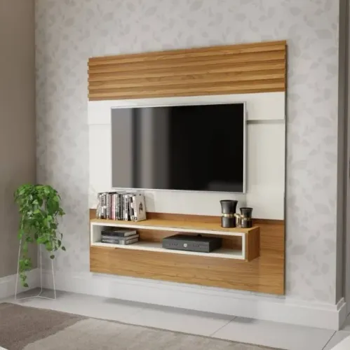 Painel até 55? Antix Off White/Freijó 1,40 cm Pronta Entrega